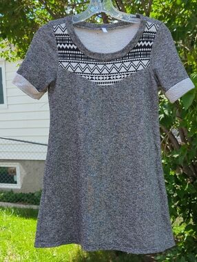 Pink Blush Gray Short Sleeve Sweater Dress/Tunic
